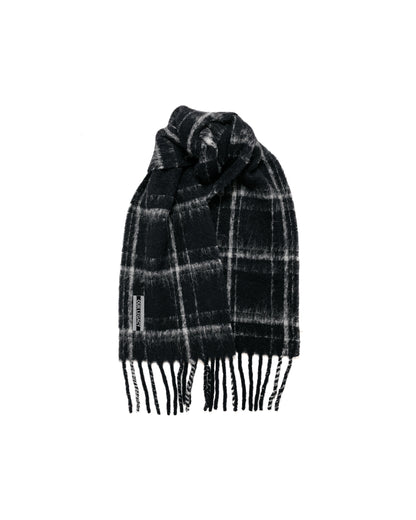 Our Legacy Estate Scarf Black Fuzzy Alpaca Check