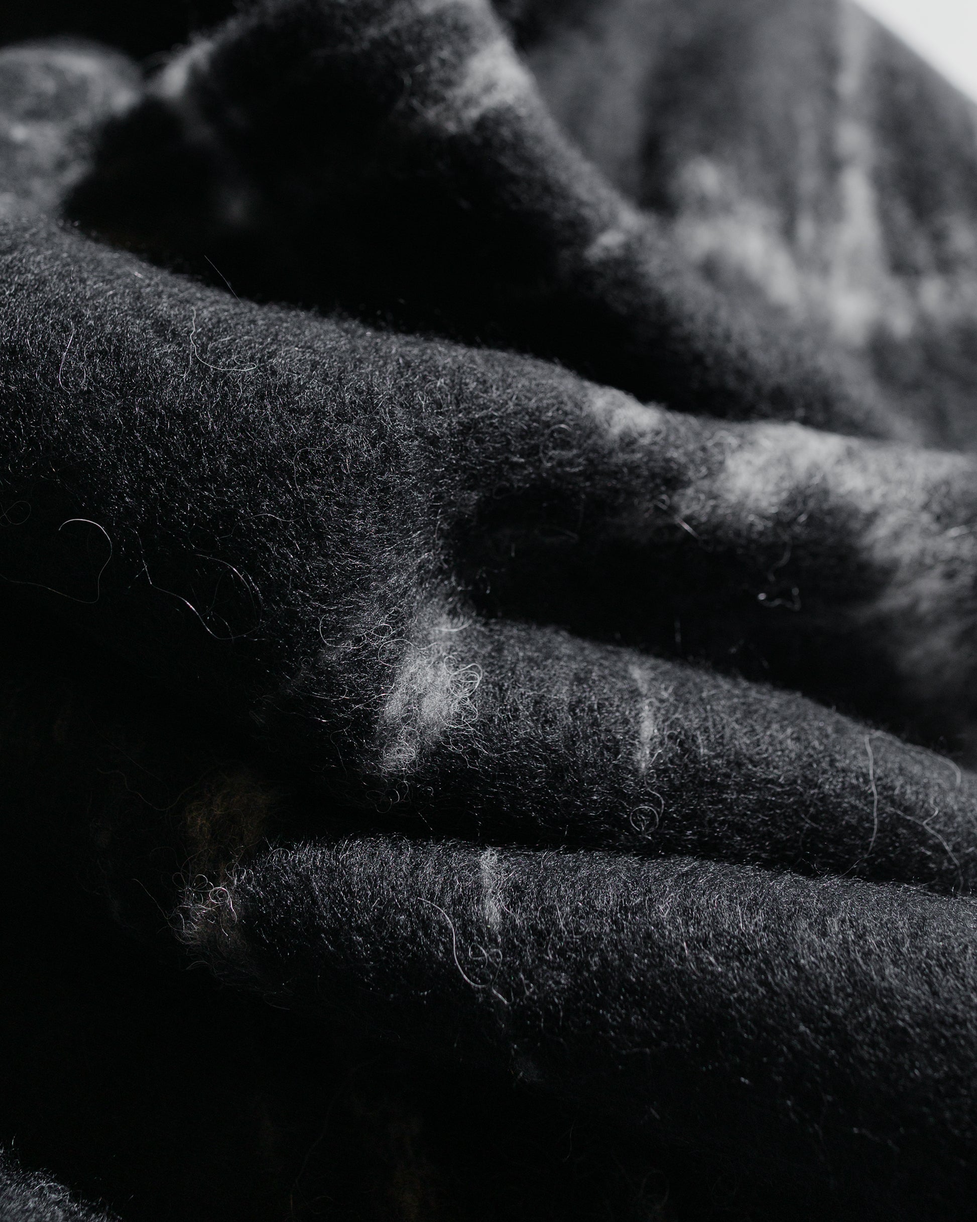 lost & found Our Legacy Our Legacy Estate Scarf Black Fuzzy Alpaca Check