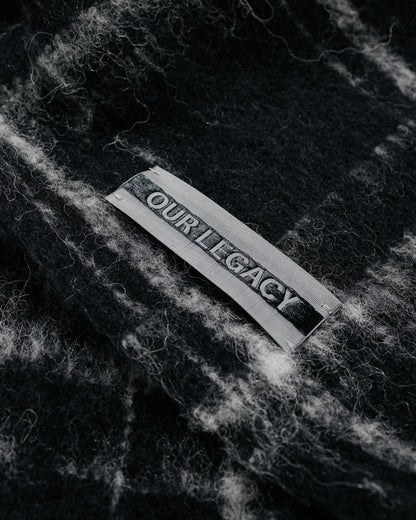 Our Legacy Estate Scarf Black Fuzzy Alpaca Check