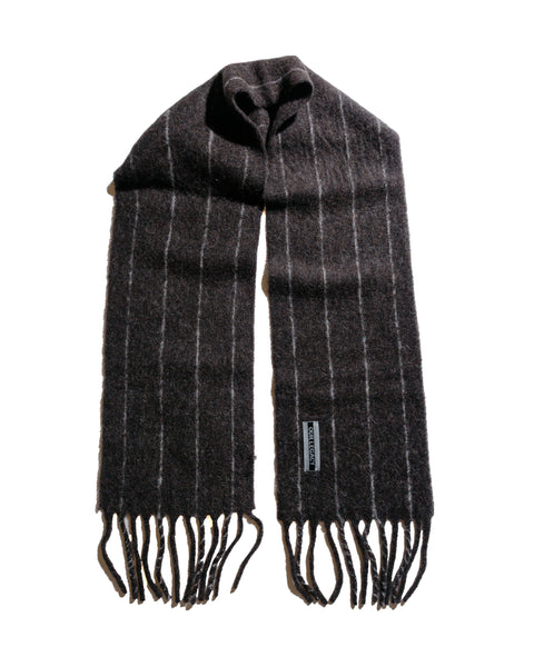 Our Legacy Estate Scarf Brown Pinstripe Fuzzy Alpaca