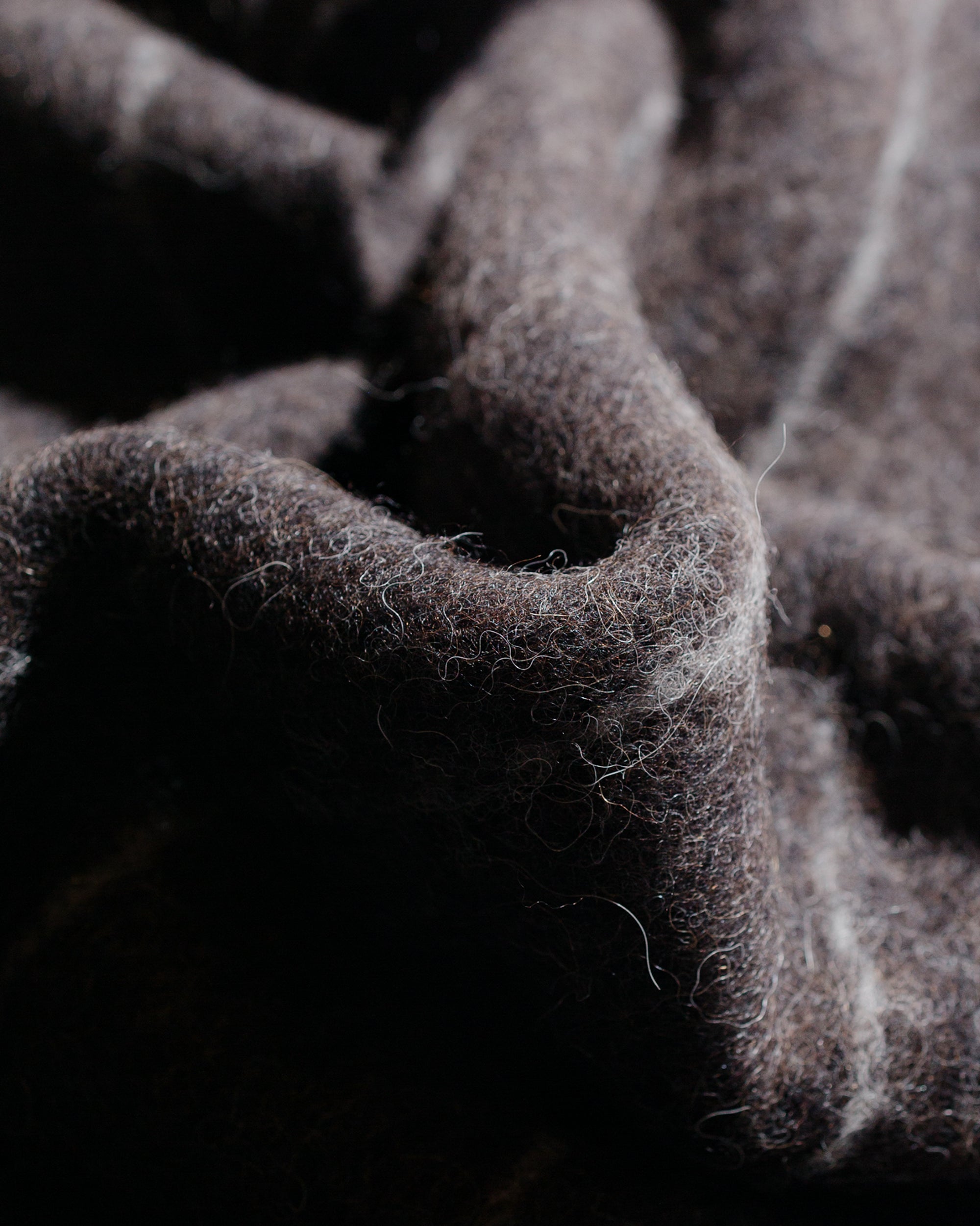 Our Legacy Estate Scarf Brown Pinstripe Fuzzy Alpaca