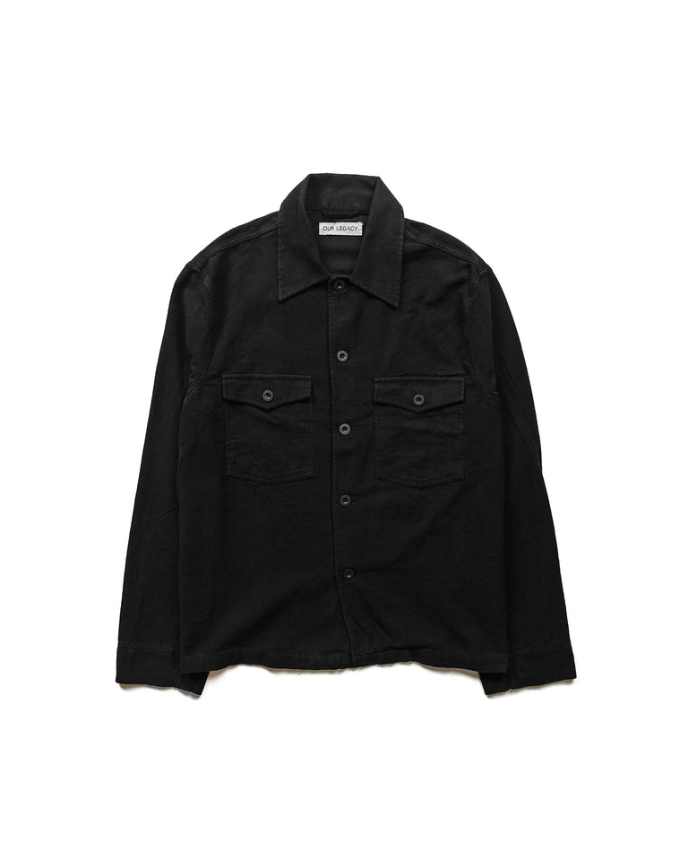 Our Legacy Evening Coach Jacket Black Brushed Cotton