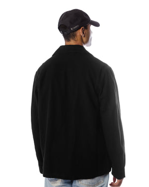 Our Legacy Evening Coach Jacket Black Brushed Cotton Model Rear
