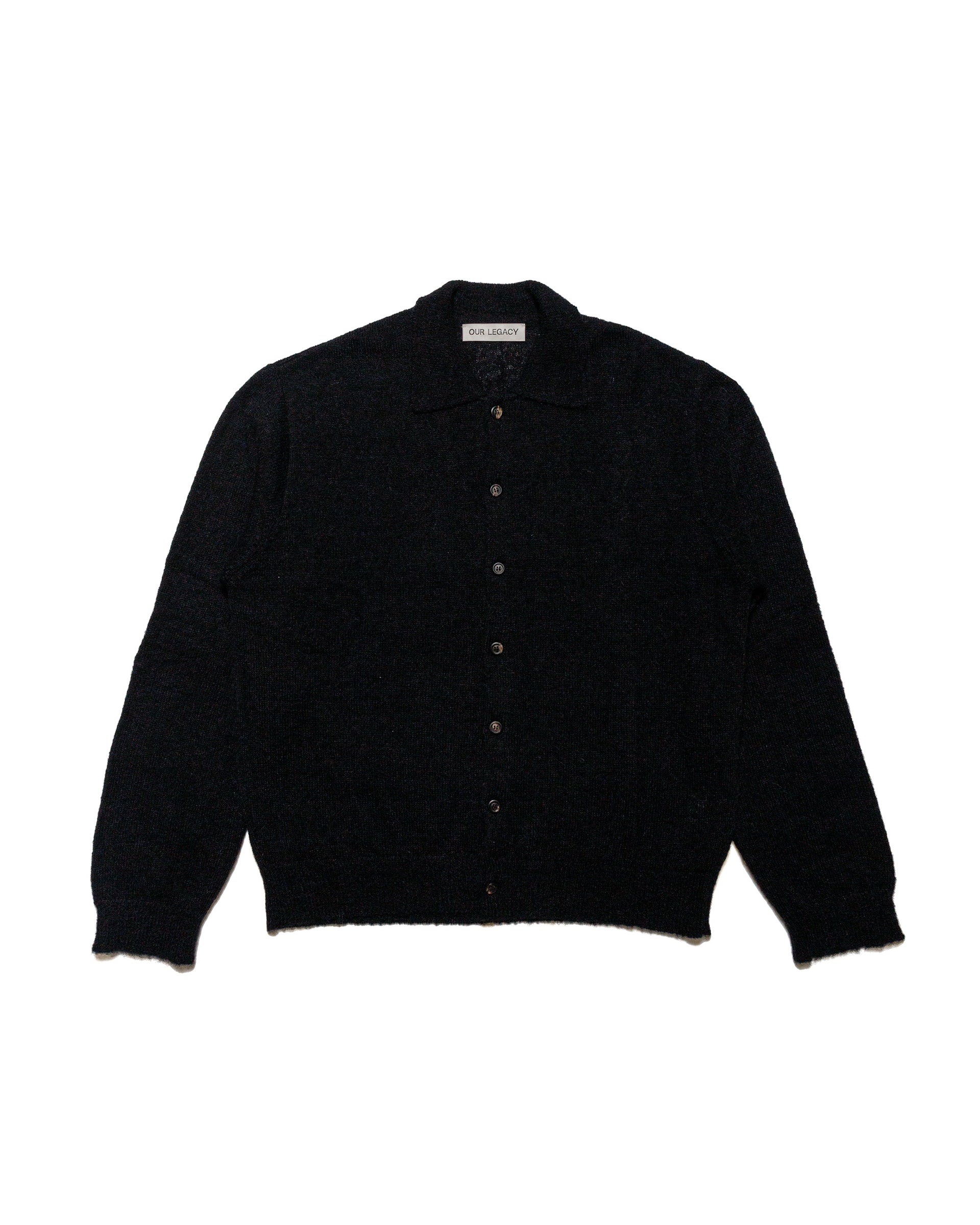 OurLegacyEveningPoloBlackFuzzy 