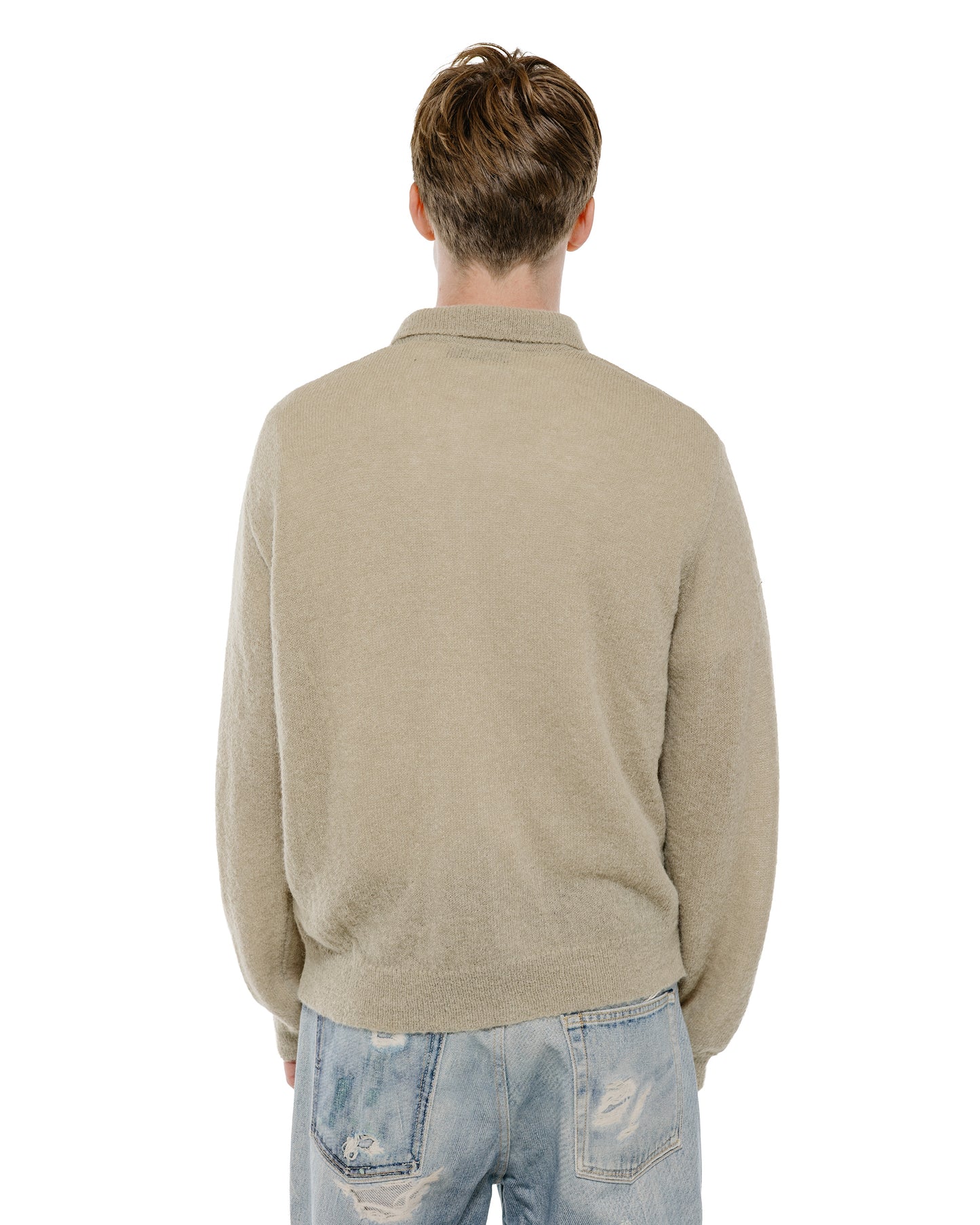 Our Legacy Evening Polo Soft Sage Fuzzy Alpaca