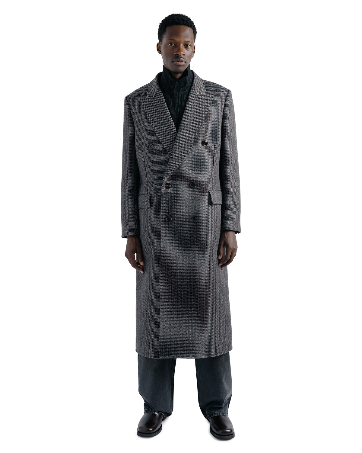 Our Legacy Extended Whale Coat Ledger Wool Broken Herringbone