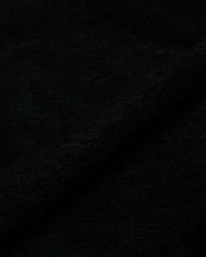 Our Legacy Full Zip Hood Black Hairy Wool fabric