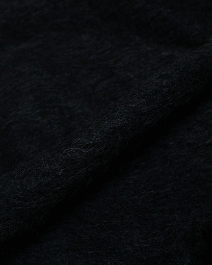 Our Legacy Full Zip Hood Black Hairy Wool fabric