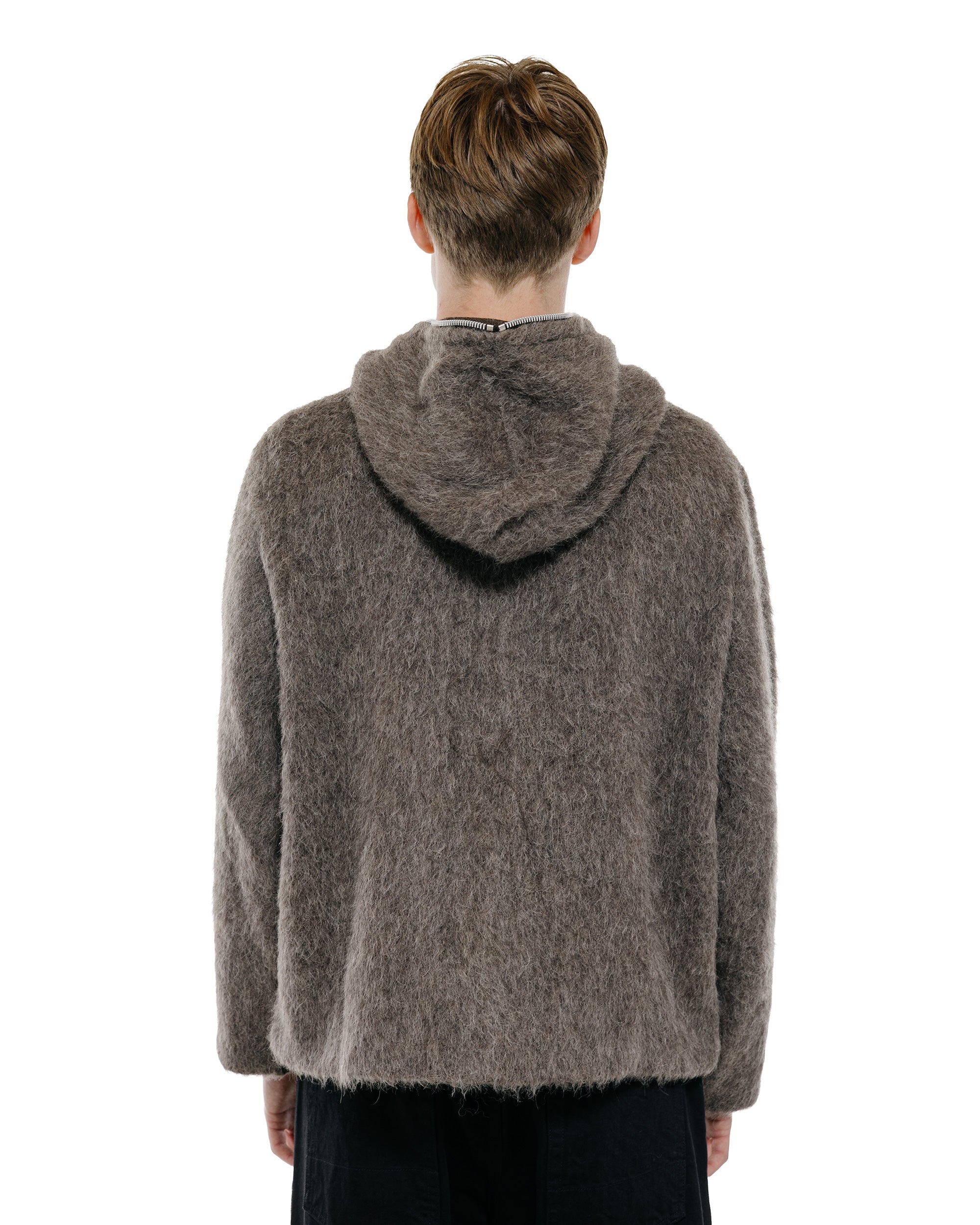 Our Legacy Full Zip Hood Mole Grey Hairy Wool