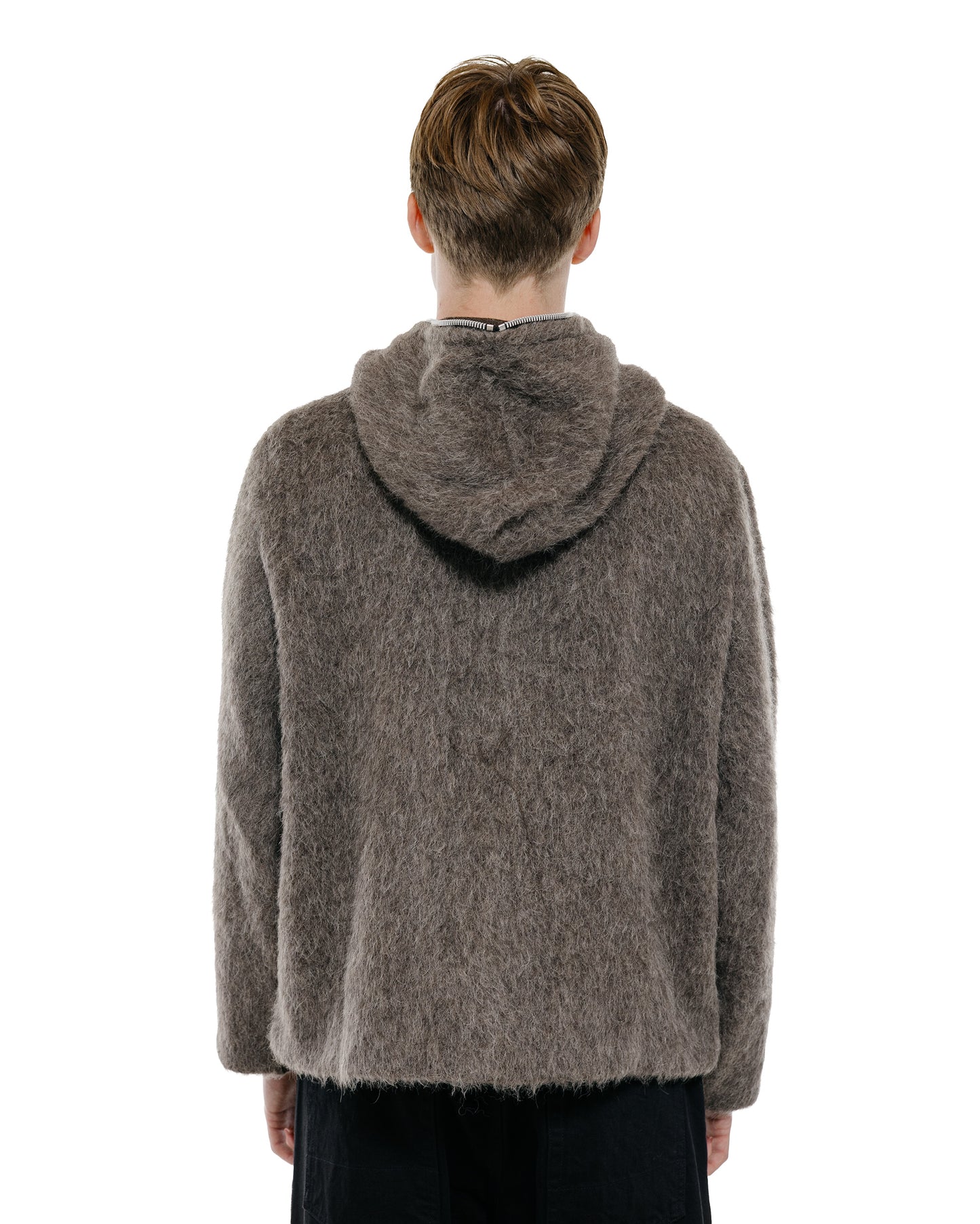 Our Legacy Full Zip Hood Mole Grey Hairy Wool