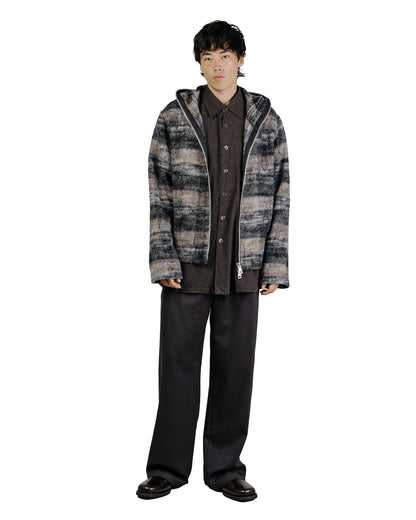 Our Legacy Full Zip Hood Night Woods Check Lofty Wool