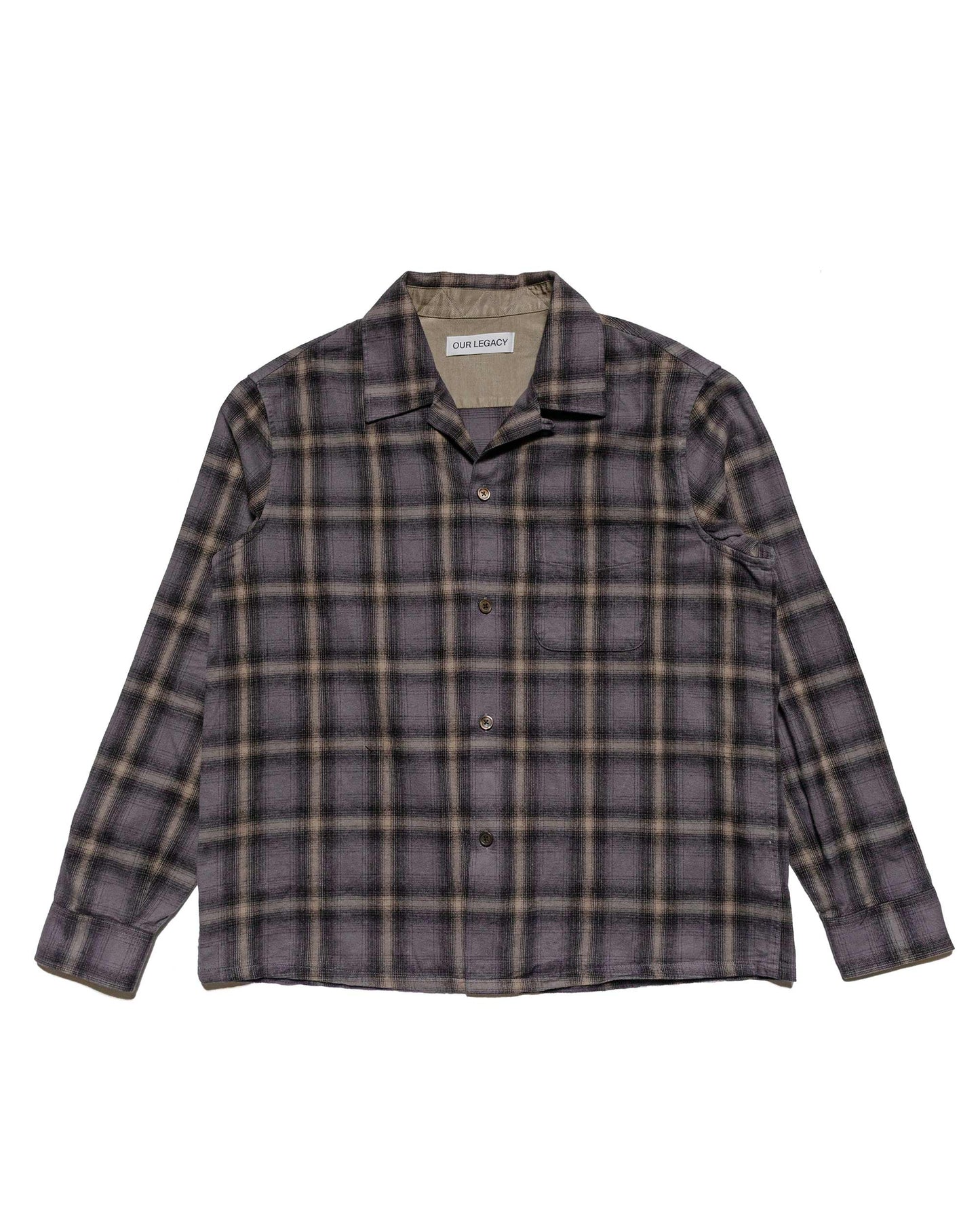 Our Legacy Heusen Shirt Oyster Check Hairy Flannel