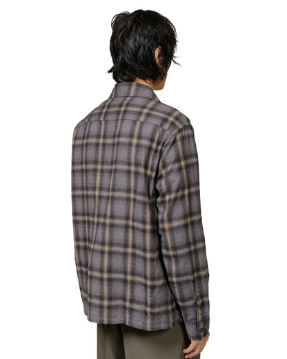 Our Legacy Heusen Shirt Oyster Check Hairy Flannel model back