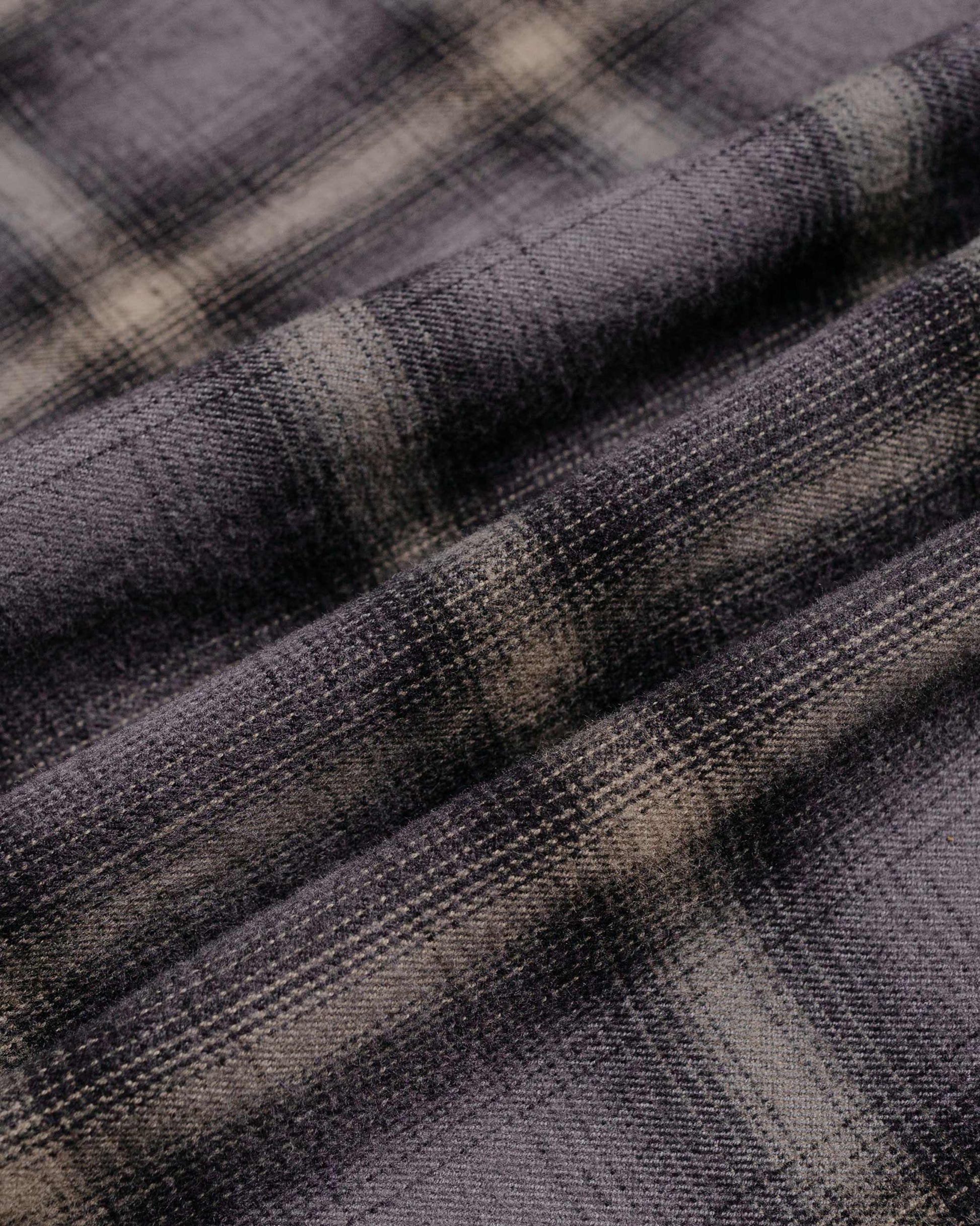 Our Legacy Heusen Shirt Oyster Check Hairy Flannel fabric