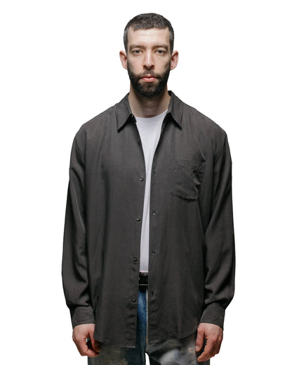 Our Legacy Initial Shirt Ash Grey Liquid Lyocell model front