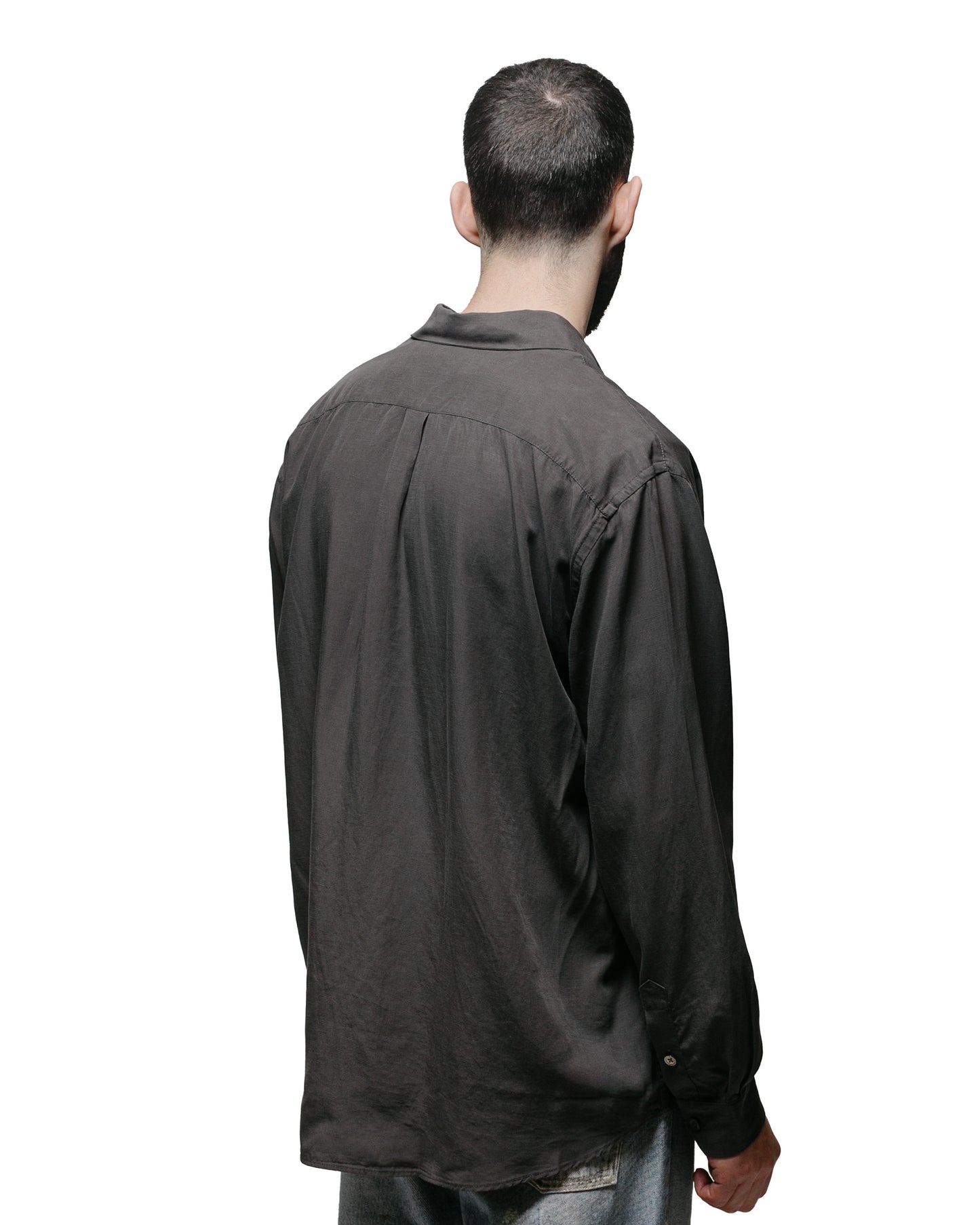 Our Legacy Initial Shirt Ash Grey Liquid Lyocell model back