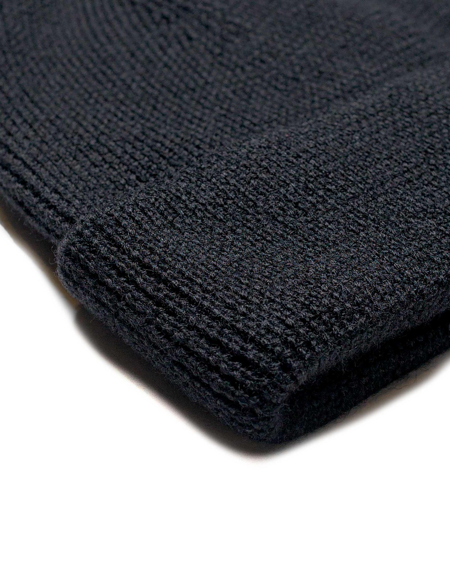 Our Legacy Knit Hat Black Rustic Merino fabric