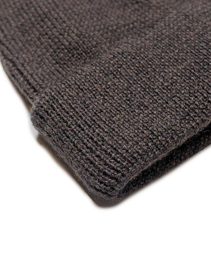 Our Legacy Knit Hat University Brown Rustic Merino detail