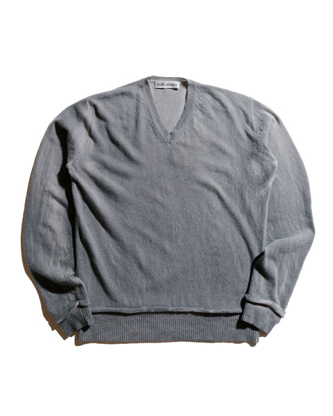 Our Legacy Parallel V-Neck Grey Spray Dye Cherub Wool