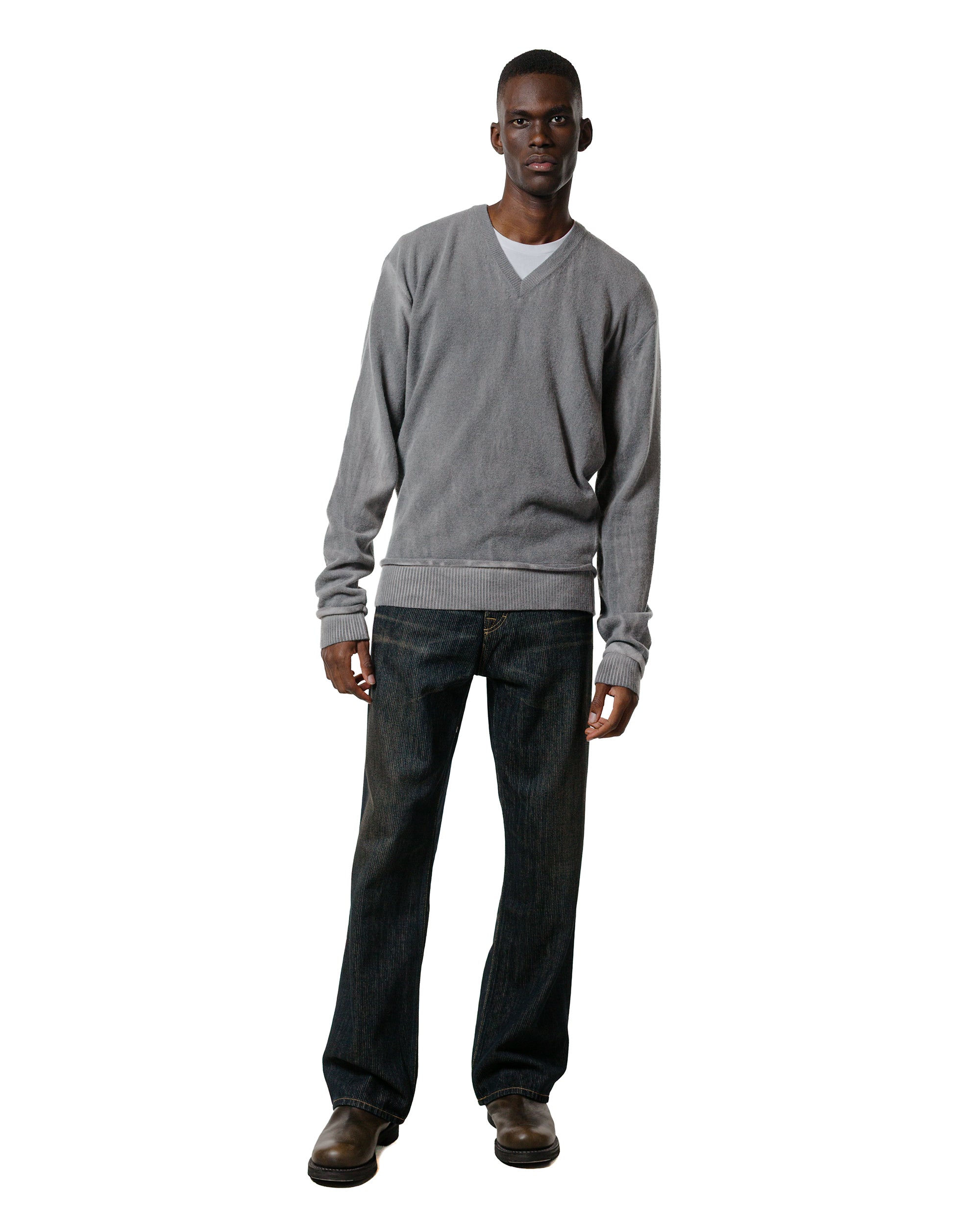 Our Legacy Parallel V-Neck Grey Spray Dye Cherub Wool