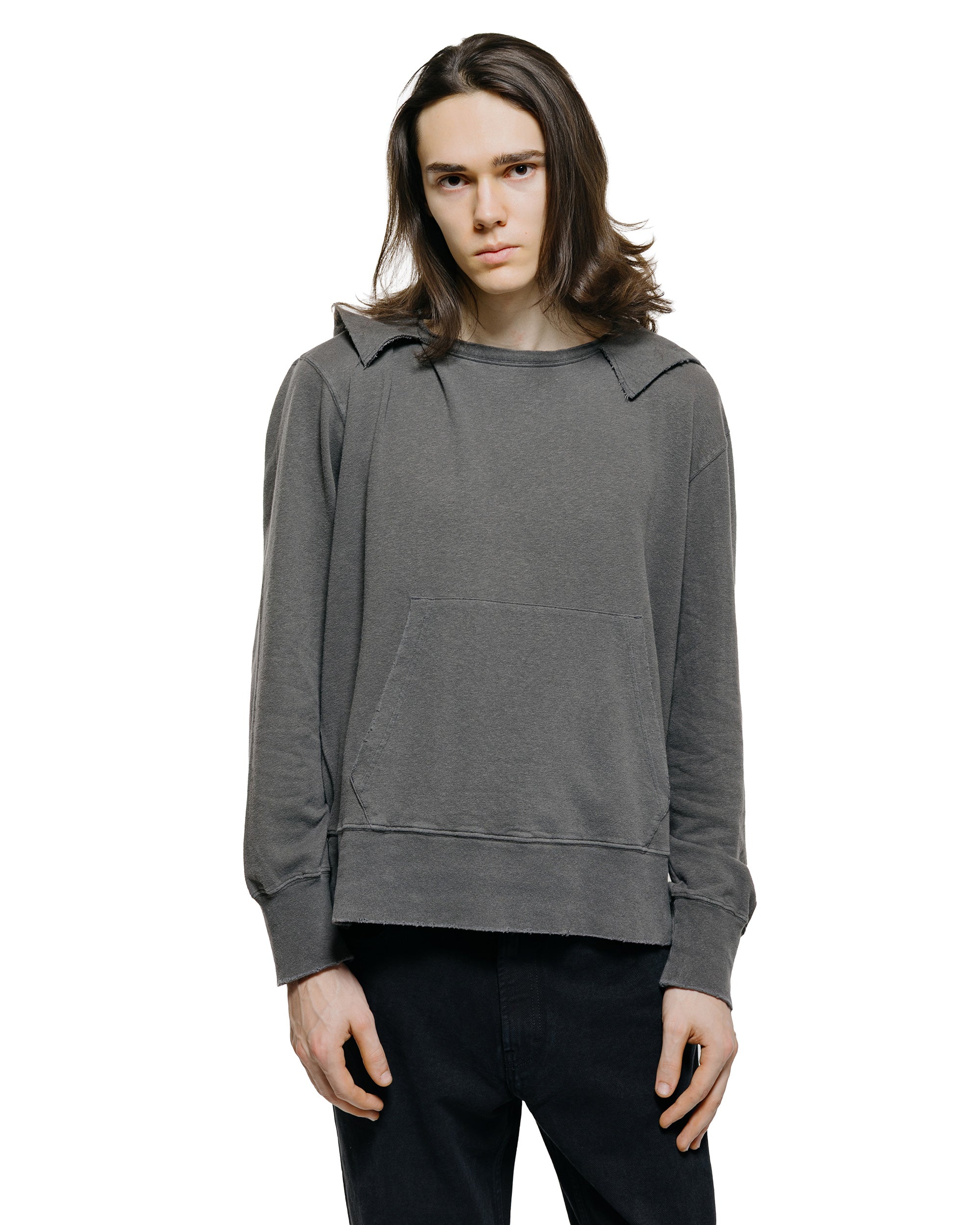 Our Legacy Full Zip Hood Black Hairy Wool