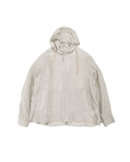 Our Legacy Rover Shirt Ghost Grey Wax Dipped Cupro