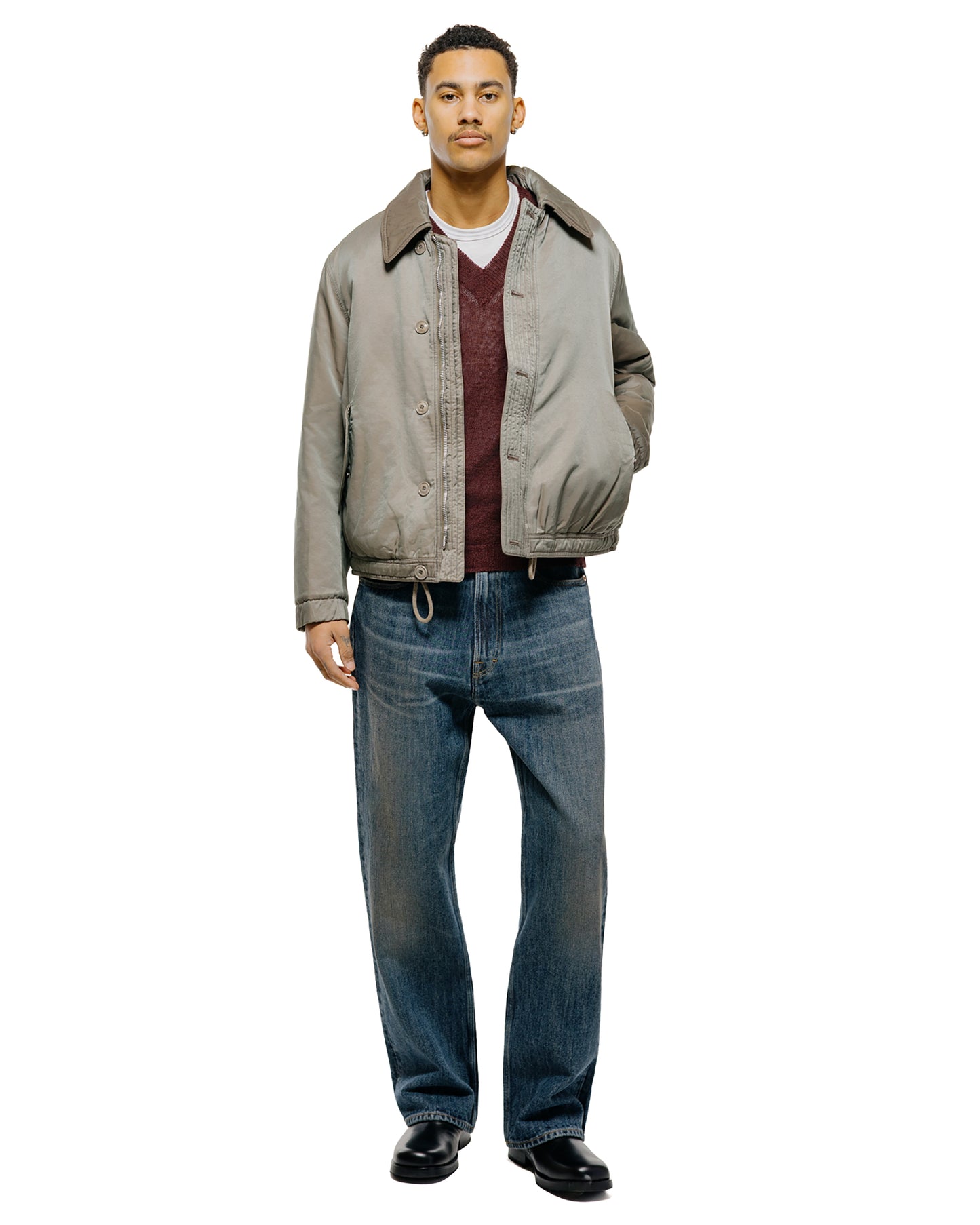 Our Legacy Rue V-Neck Cabernet Cyclone Linen