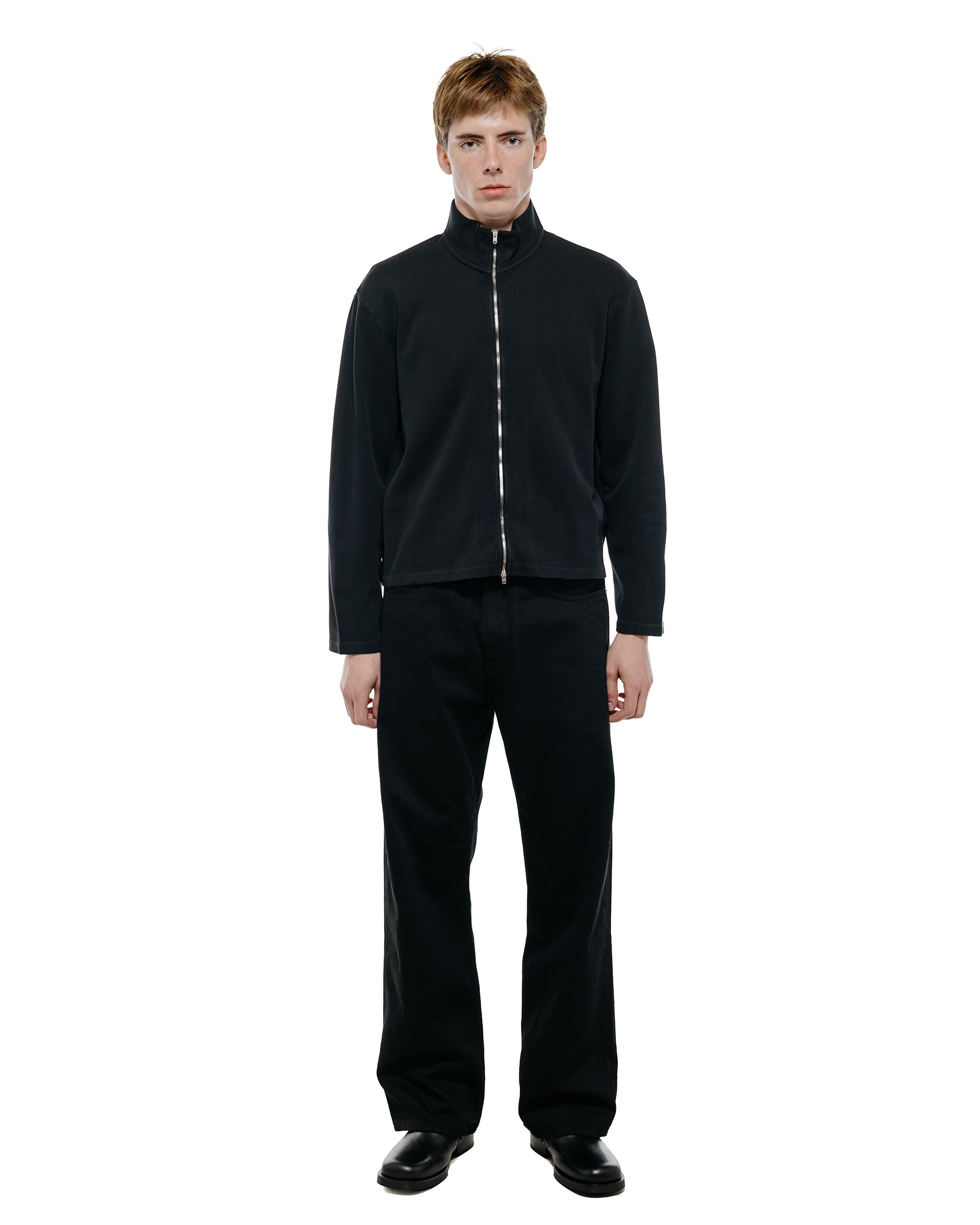 Our Legacy Shrunken Full Zip Black Athletic Rib