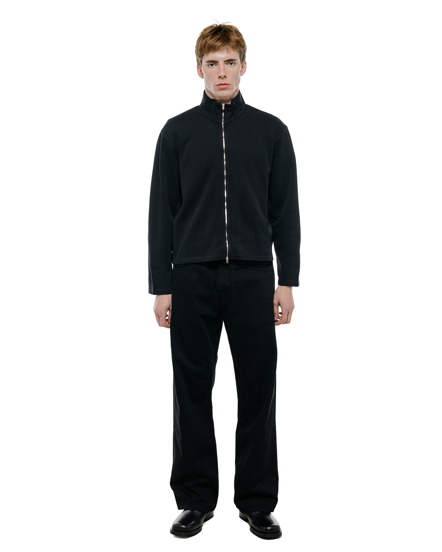 Our Legacy Shrunken Full Zip Black Athletic Rib