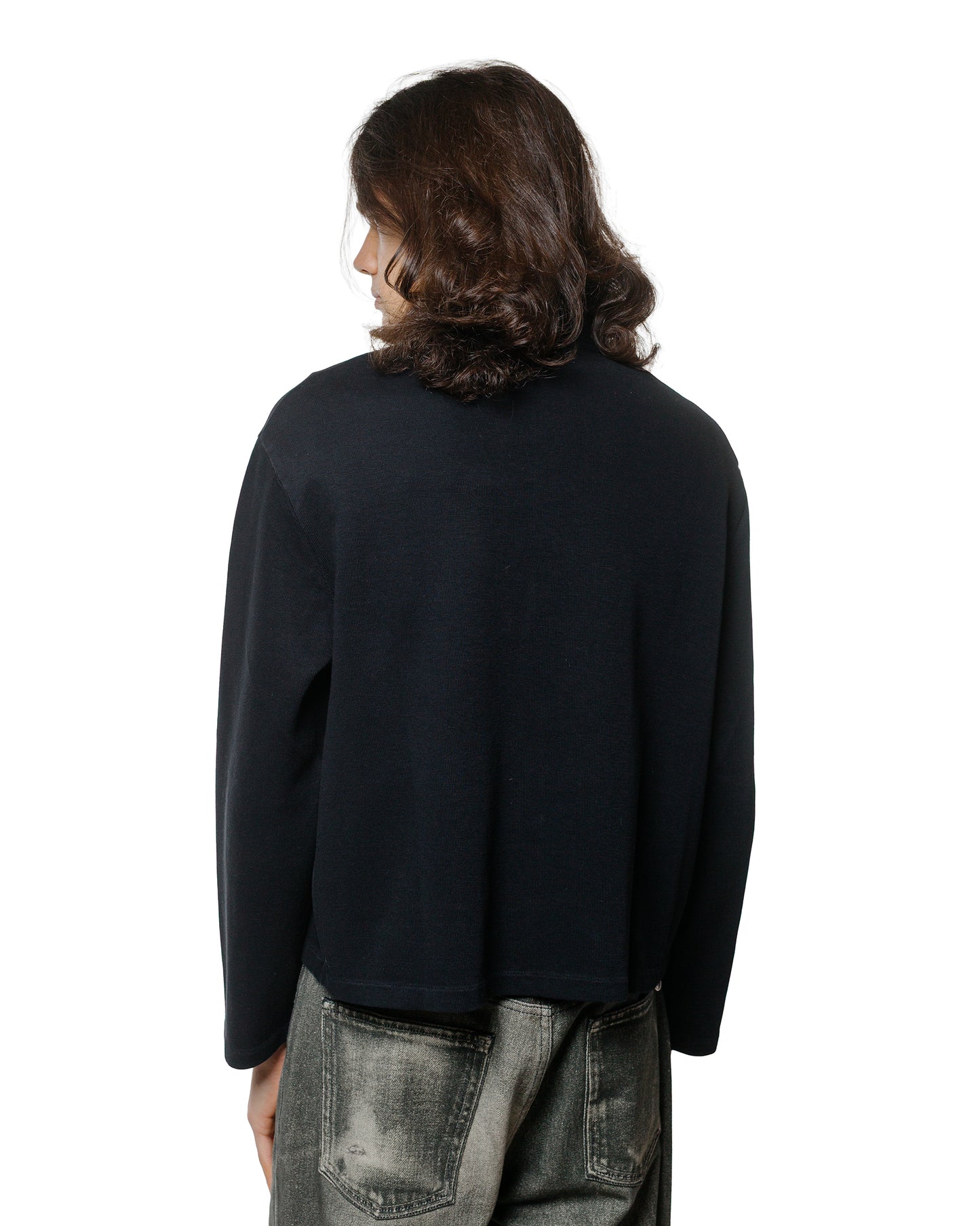 Our Legacy Shrunken Full Zip Black Athletic Rib