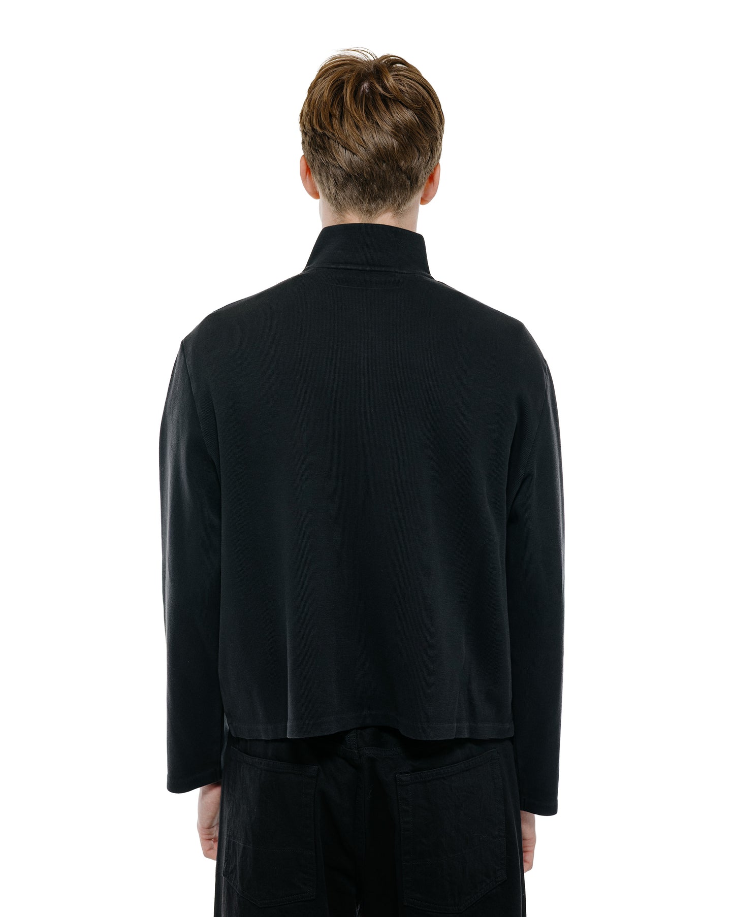 Our Legacy Shrunken Full Zip Black Athletic Rib