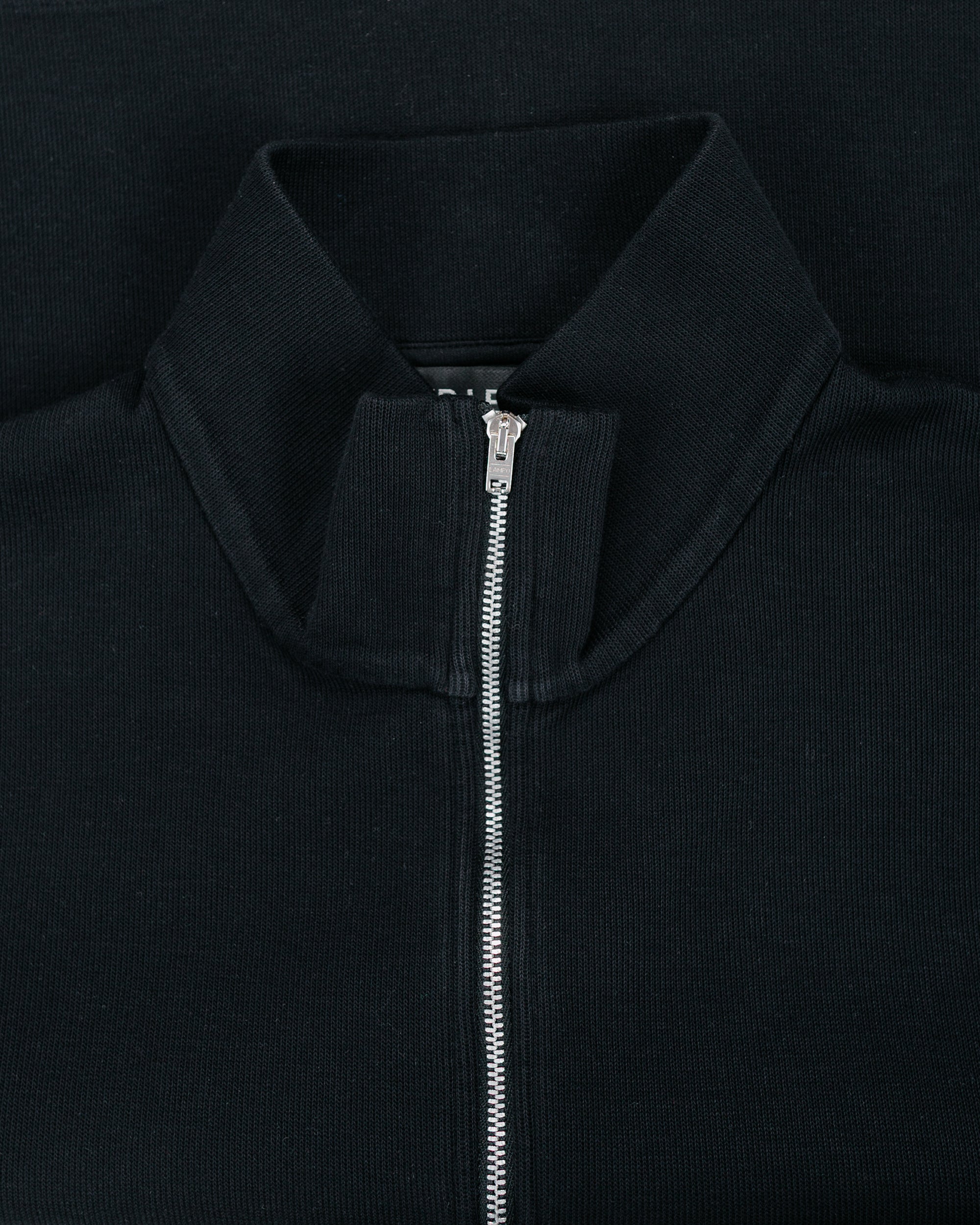 Our Legacy Shrunken Full Zip Black Athletic Rib