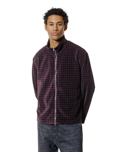 Our Legacy Shrunken Full Zip Merlot Houndini Check Velour