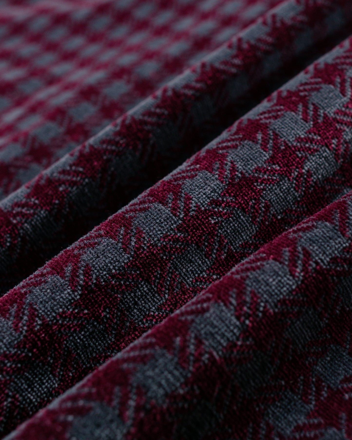 Our Legacy Shrunken Full Zip Merlot Houndini Check Velour