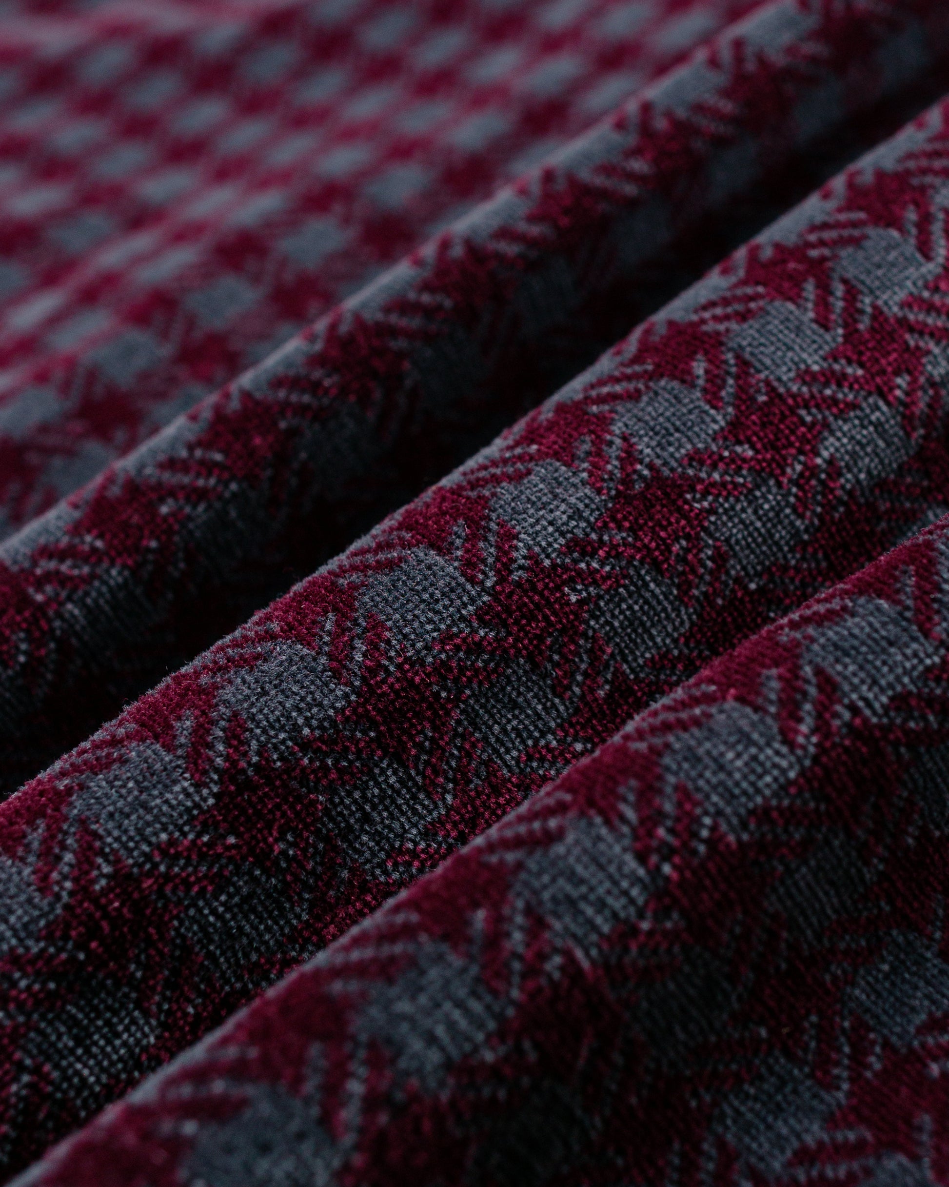 Our Legacy Shrunken Full Zip Merlot Houndini Check Velour