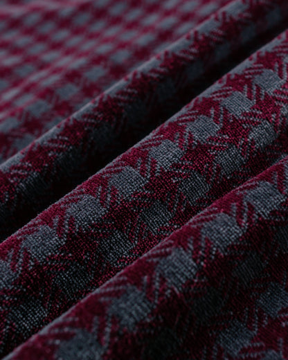 Our Legacy Shrunken Full Zip Merlot Houndini Check Velour