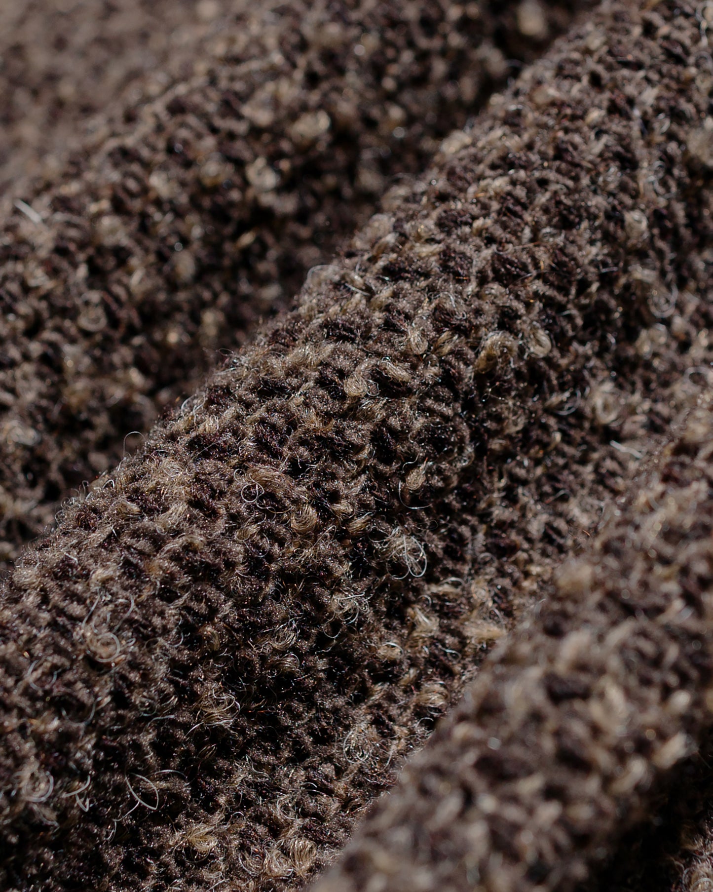 Our Legacy Shrunken Full Zip Polo Brown Sparse Buckle Weave