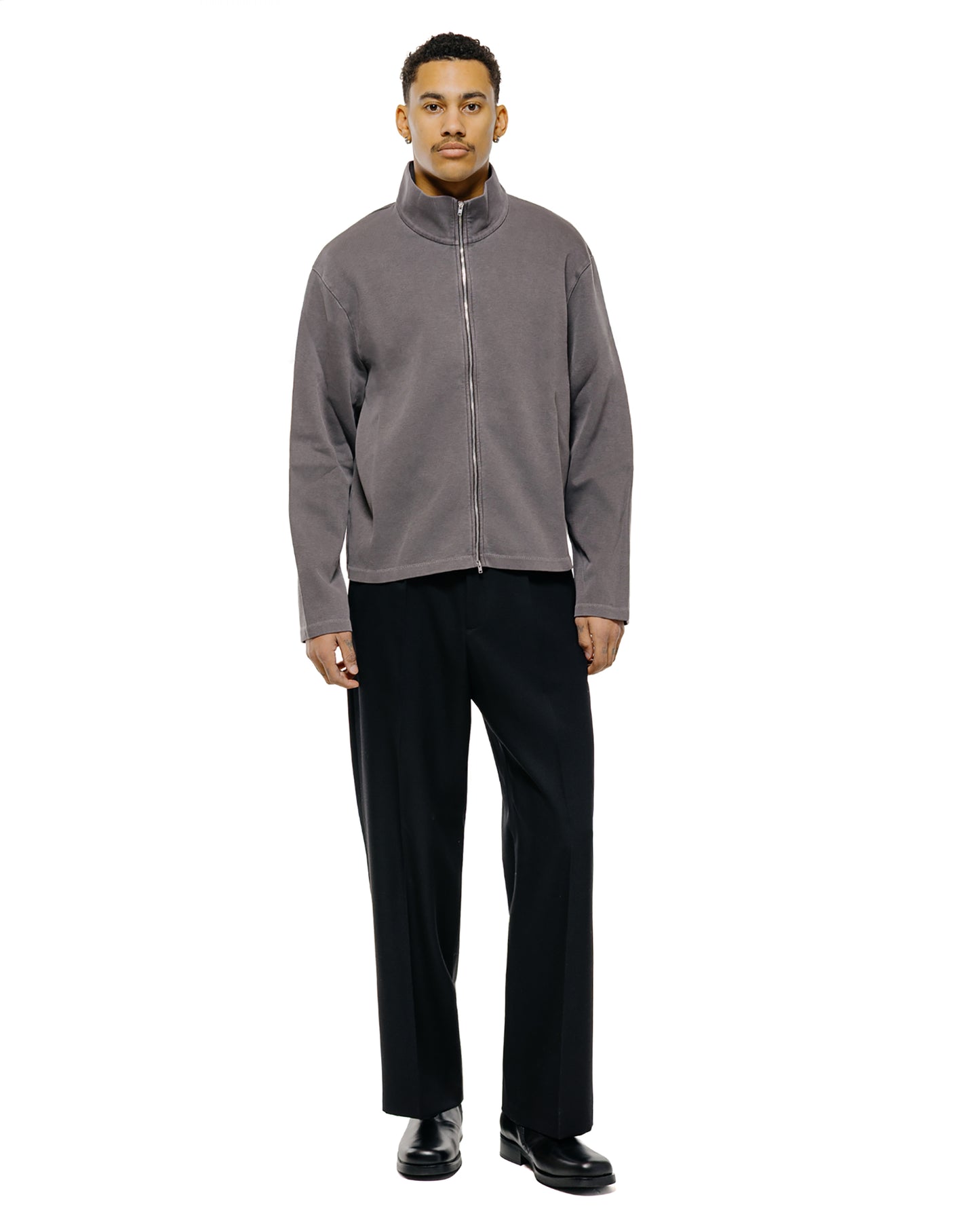 Our Legacy Shrunken Full Zip Worn Graphite Athletic Rib