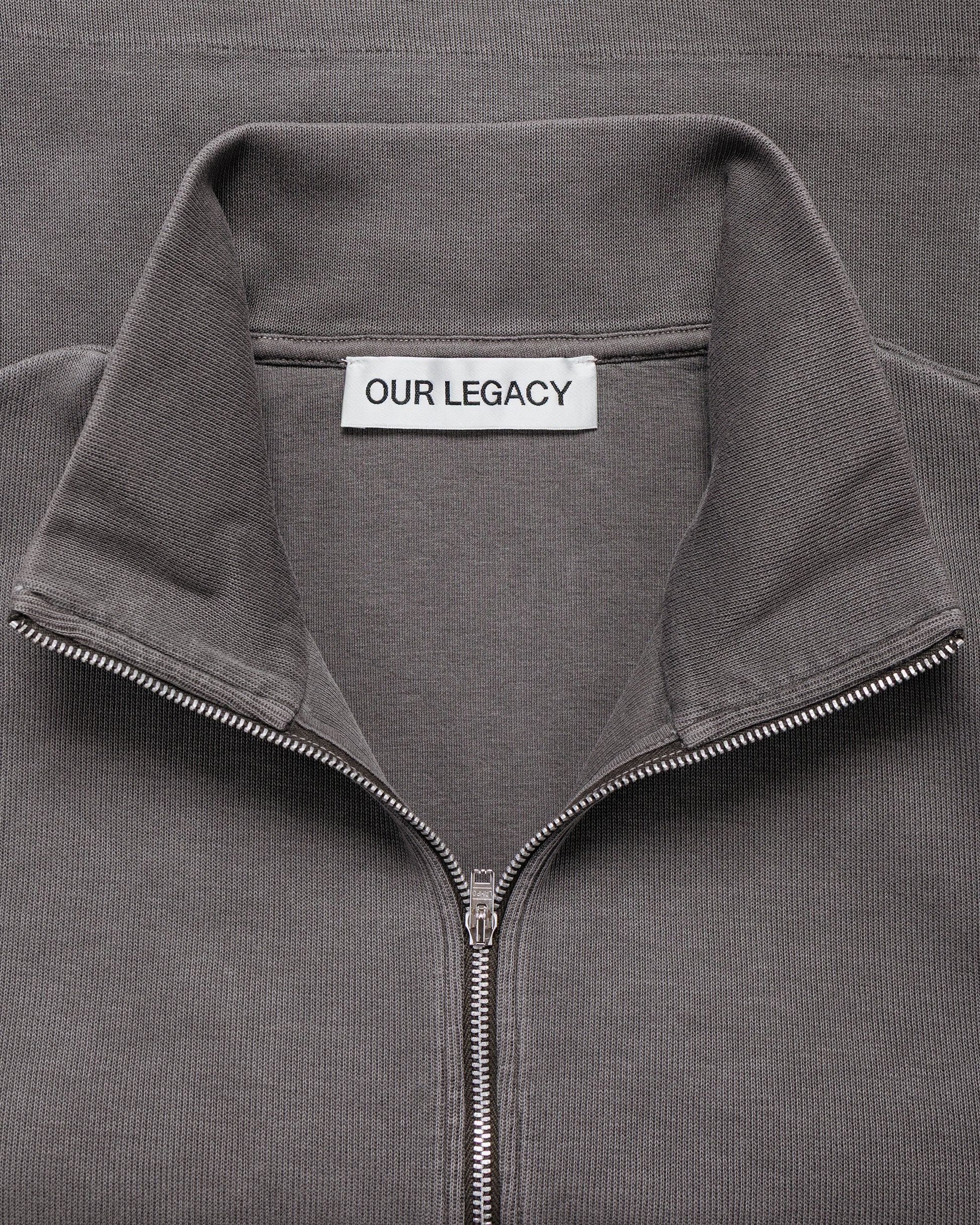 Our Legacy Shrunken Full Zip Worn Graphite Athletic Rib
