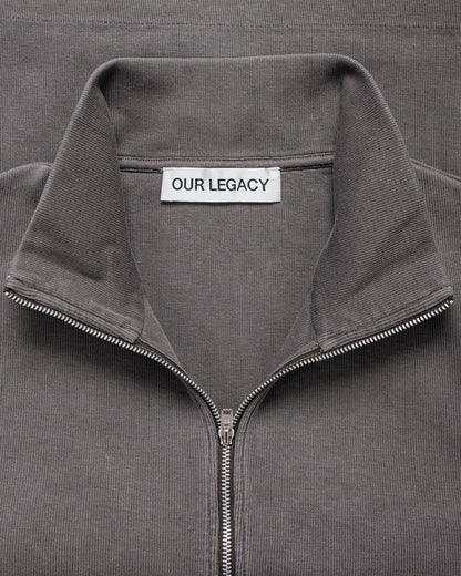 Our Legacy Shrunken Full Zip Worn Graphite Athletic Rib