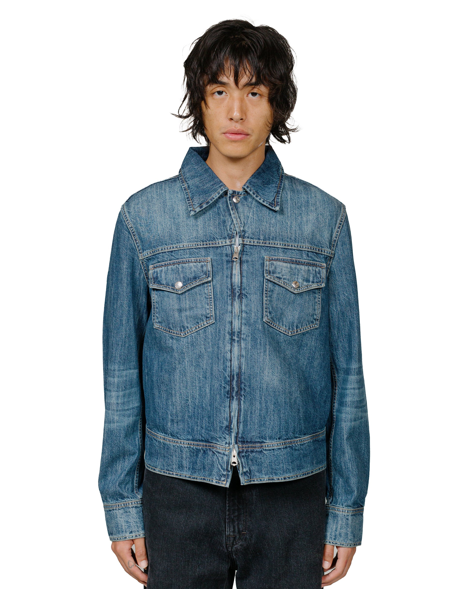 Our Legacy Trucker Jacket Vintage Denim model front