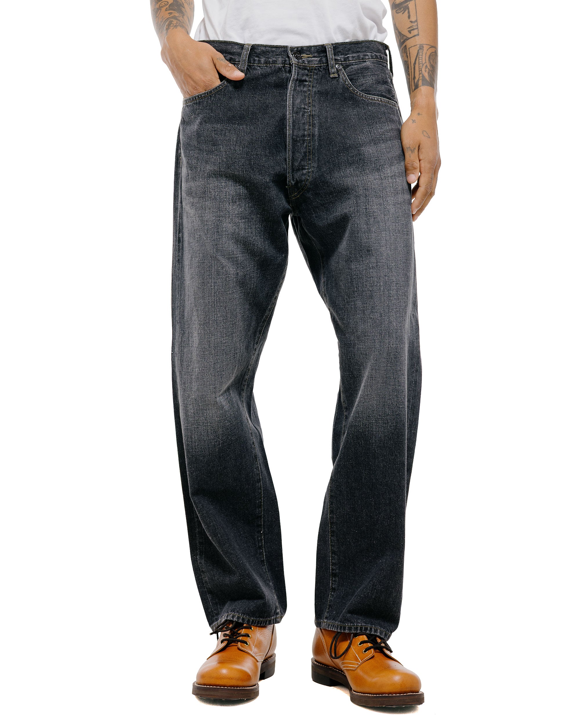 パンツ [ OUTIL ] PANTALON JASSY FADED BLACK 1 Outil Pantalon Jassy Faded Black