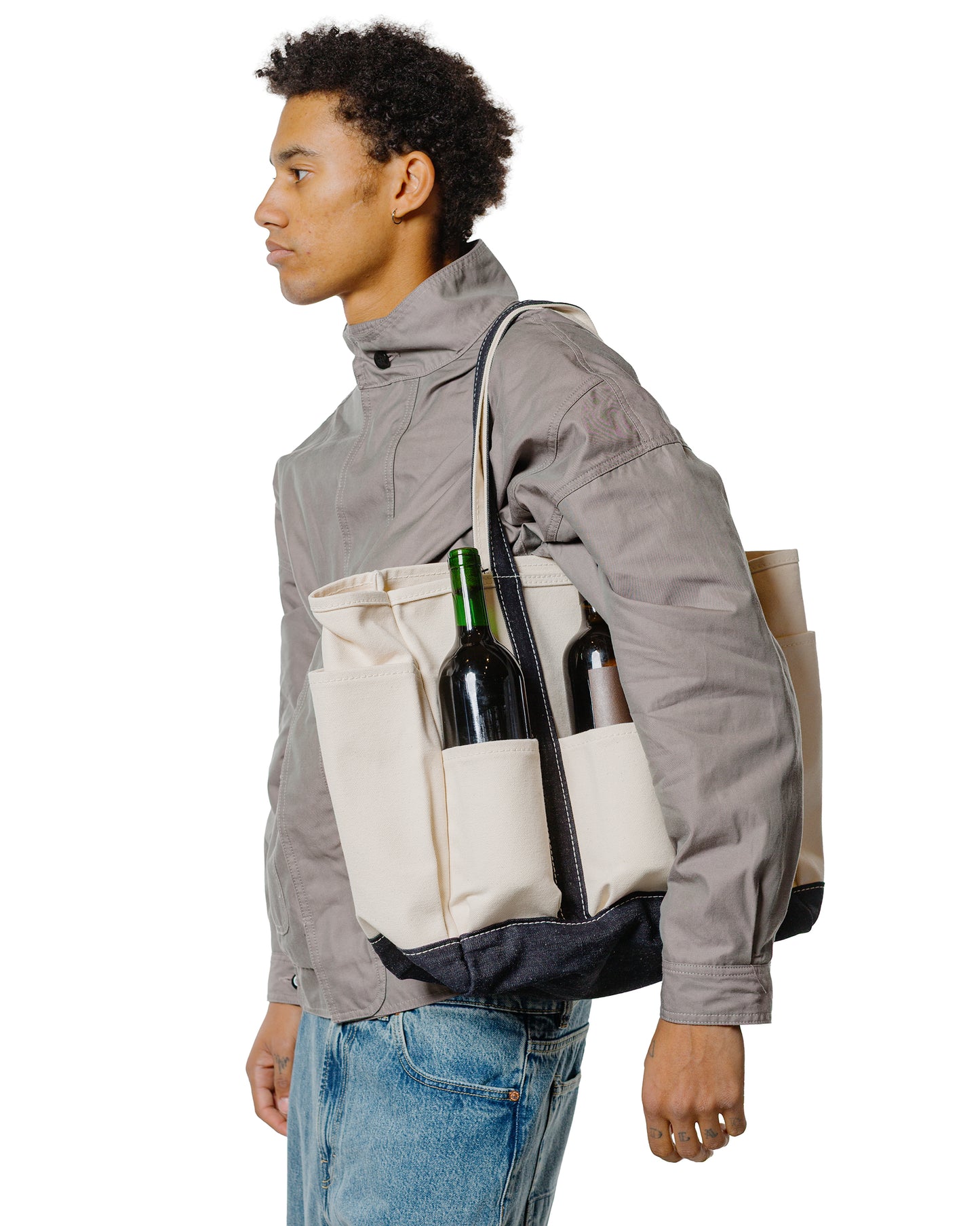 Outil Tote Bag Sac Robion Ecru/Indigo