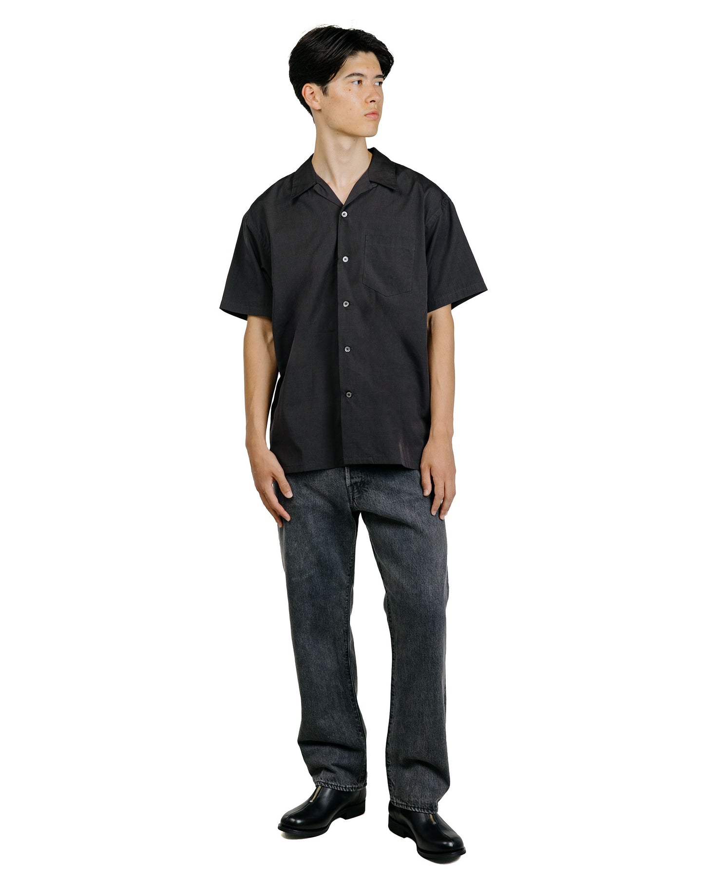Phigvel Back Gathering SS Shirt Charcoal