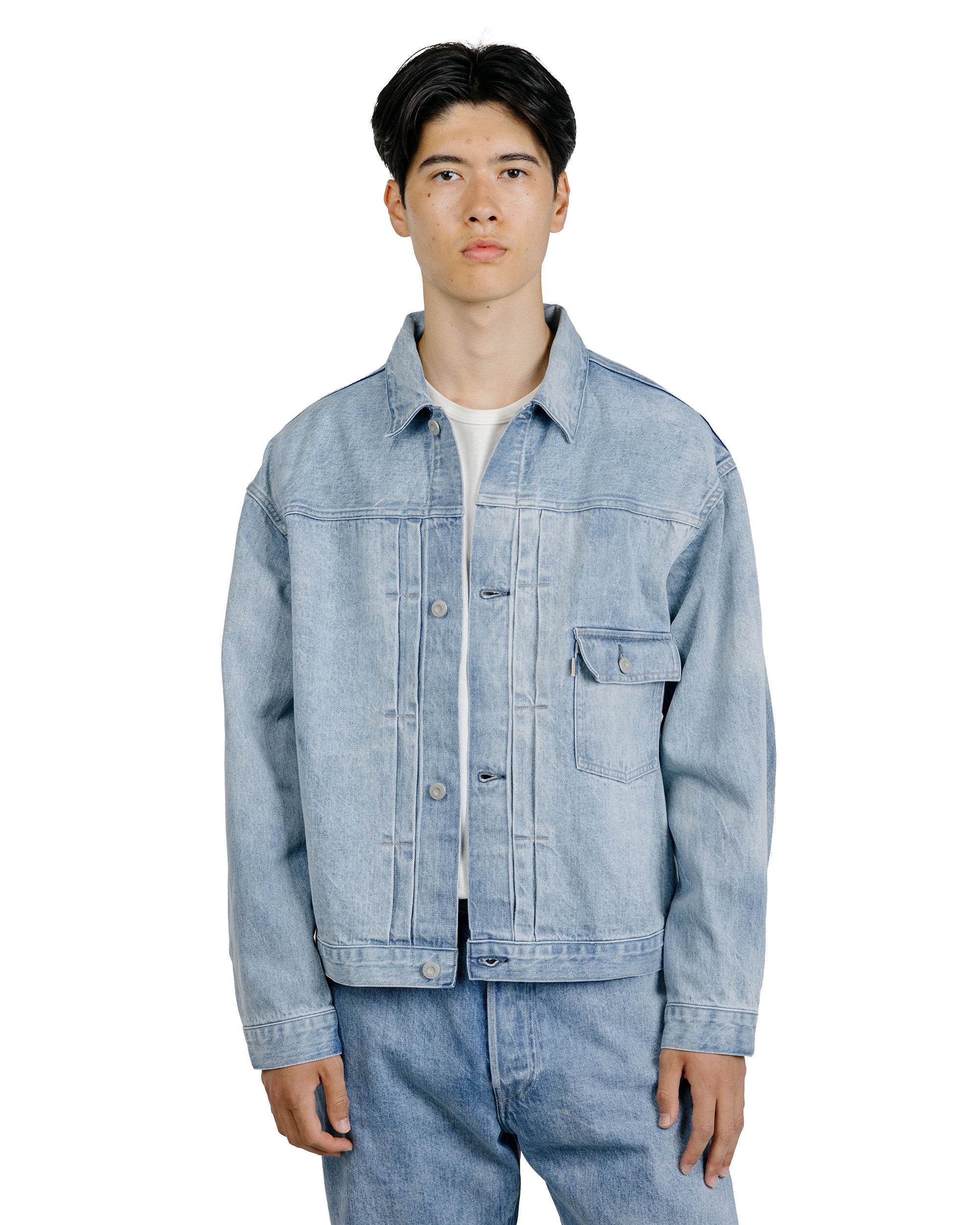 Phigvel Classic Faded Jean Jacket Indigo Faded