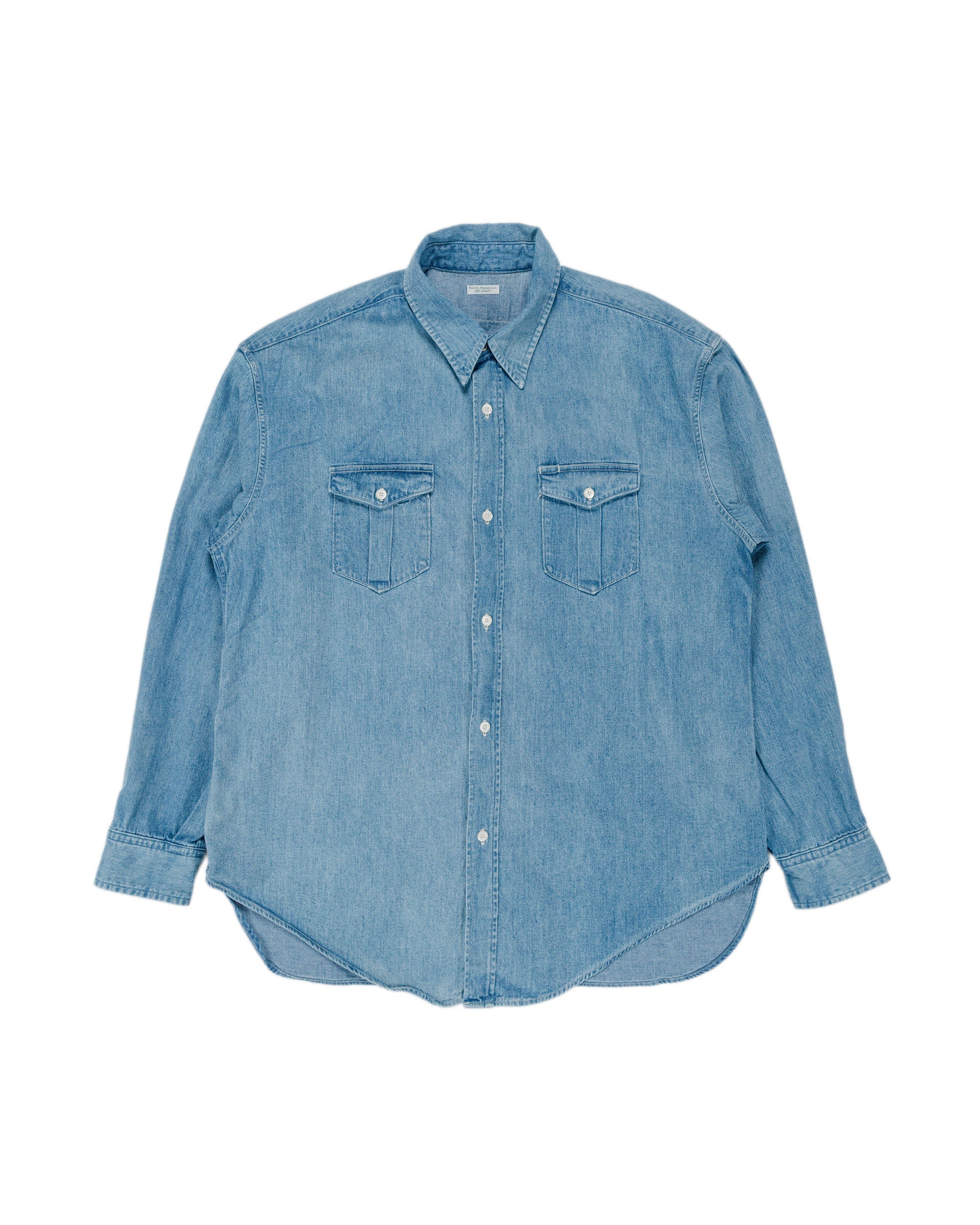 ミュージシャン GOD ONLY KNOWS DENIM SHIRT FADED INDIGO Phigvel Denim Workaday Shirt Indigo (Fade)