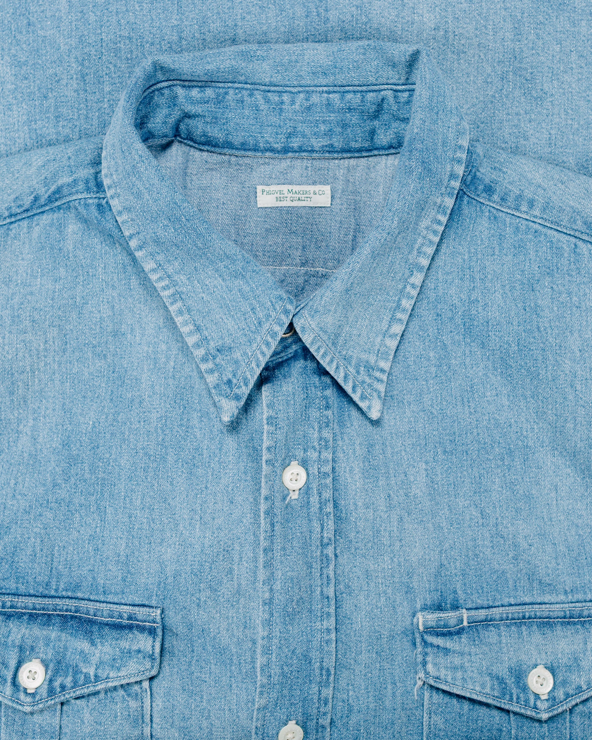 トップス PHIGVEL WORKADAY SHIRT 26SS Phigvel Denim Workaday Shirt Indigo (Fade)