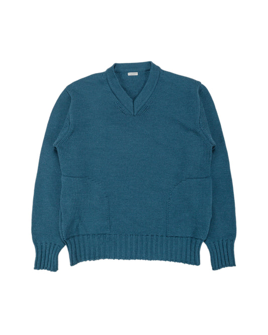 Phigvel Goodman's V Neck Sweater Cerulean