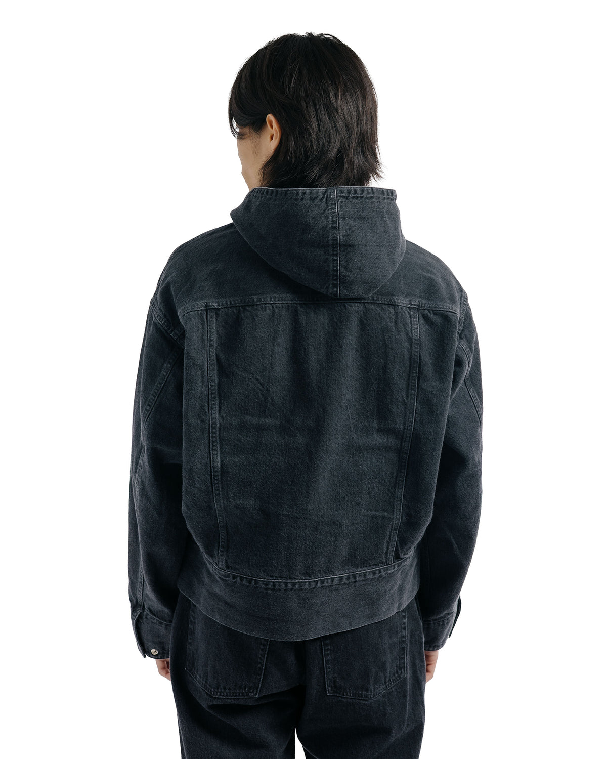lost & found Phigvel Phigvel Lady White Co. Hooded Denim Blouson Faded Black Hand Fade