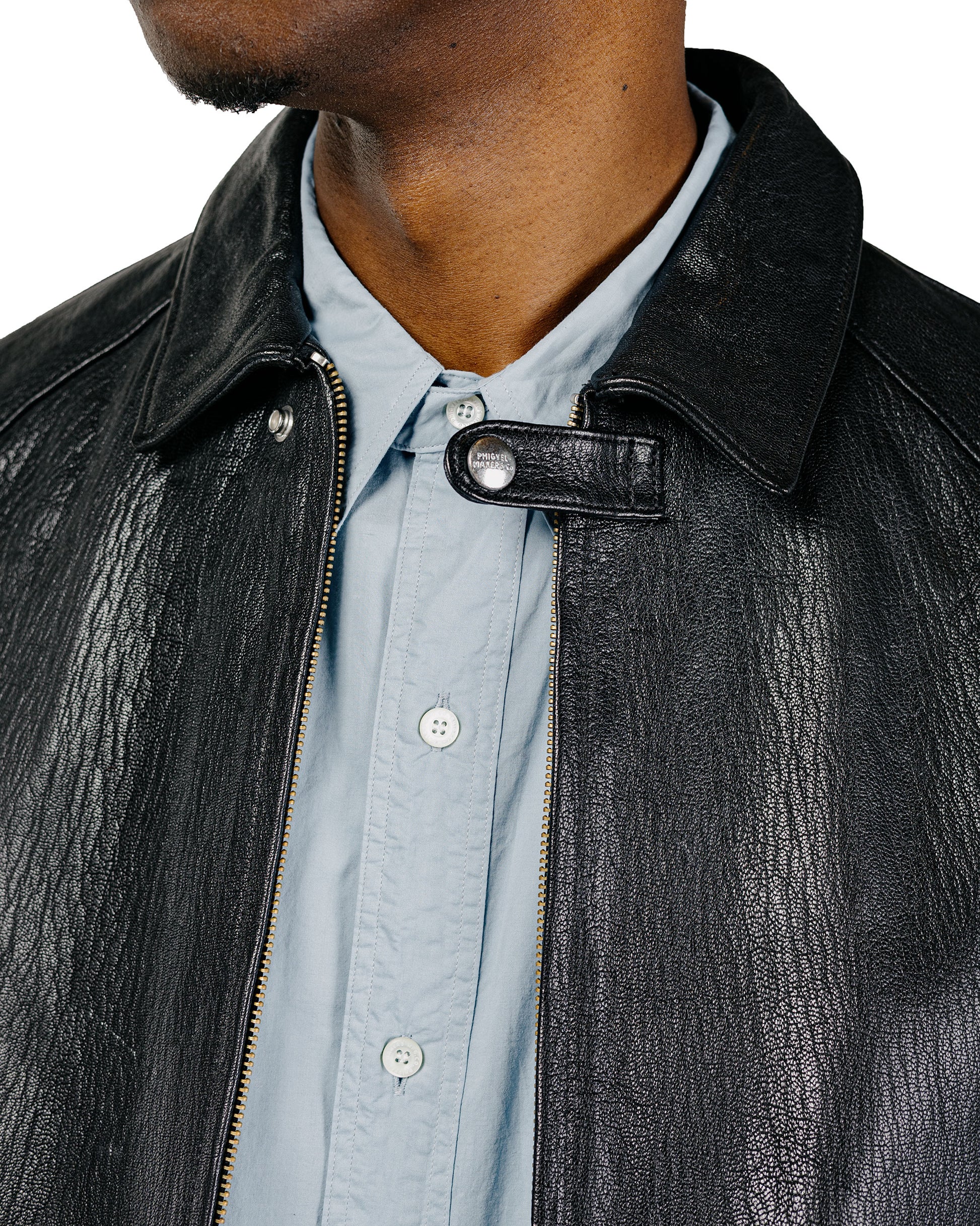 Phigvel Lost & Found Leather Zip Blouson Black(Smooth)